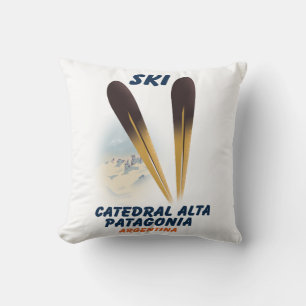 Catedral Alta Patagonia, Argentina ski poster Throw Pillow