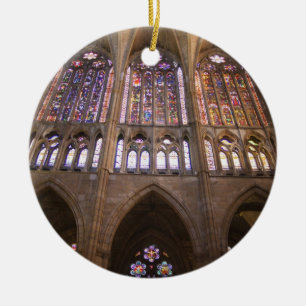 Catedral de Leon, interior stained glass windows 2 Ceramic Ornament