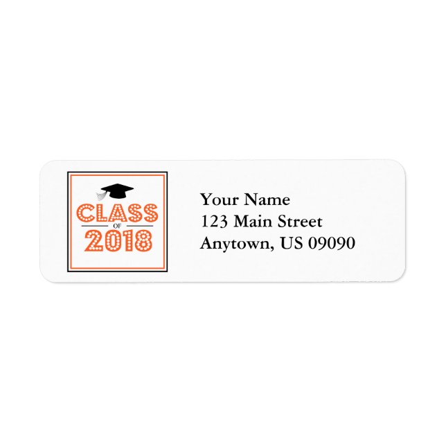 Catégorie De 2018 Étiquettes D'Adresse De Retour ( (Devant)