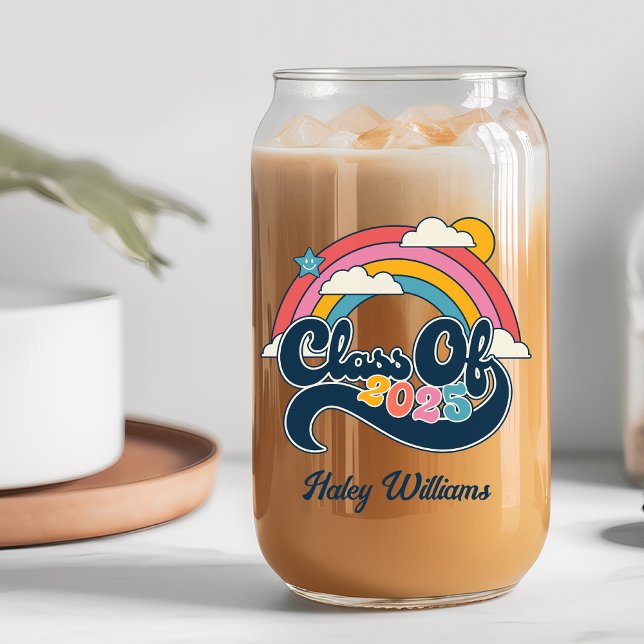 Catégorie de cadeaux pour aînés 2025 Nom personnal (Class of 2025 Seniors Gift Personalized Name Can Glass
)