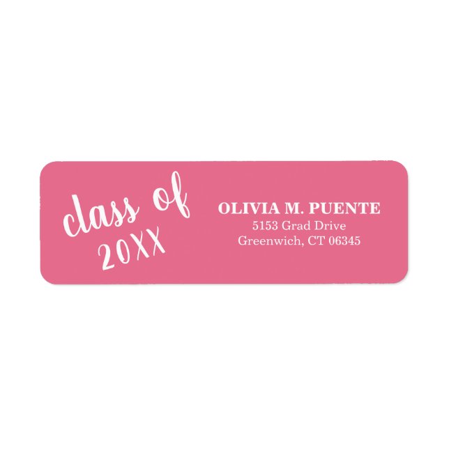 Catégorie De Diplôme Rose Adresse De Retour (Devant)