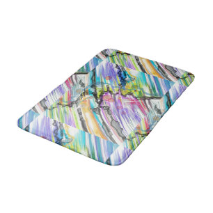 CATEGORY FIVES SWIRLING ABSTRACT ART DESIGN BATH MAT