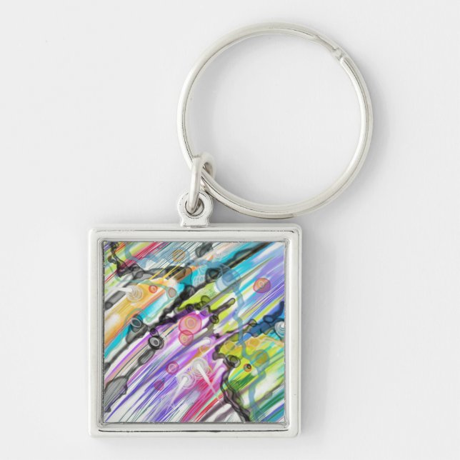 CATEGORY FIVES SWIRLING ABSTRACT ART DESIGN KEYCHAIN (Front)