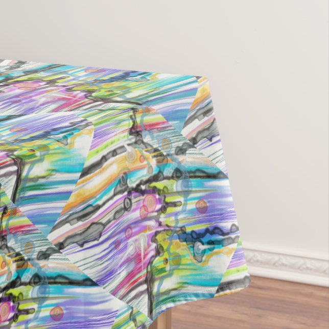 CATEGORY FIVES SWIRLING ABSTRACT ART DESIGN TABLECLOTH (In Situ)