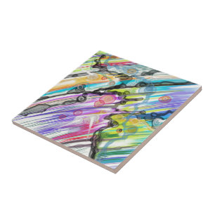 CATEGORY FIVES SWIRLING ABSTRACT ART DESIGN TILE