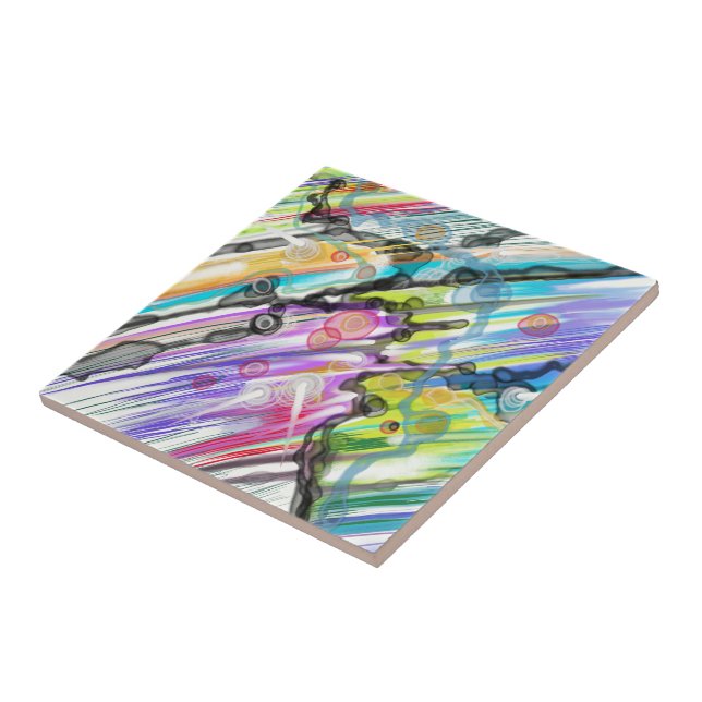 CATEGORY FIVES SWIRLING ABSTRACT ART DESIGN TILE (Side)