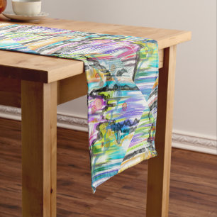 CATEGORY FIVES SWIRLING ABSTRACT ART Table Runner