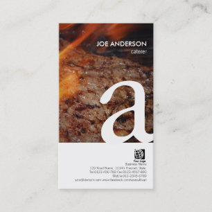 Caterer Bold Monogram Grilled Steak Business Card