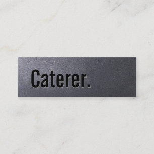 Caterer Modern Black Bold Text Mini Business Card
