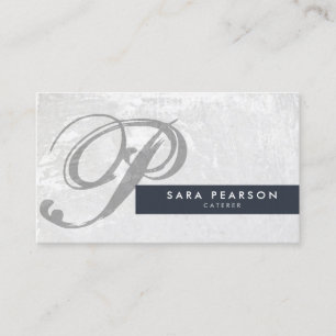 Caterer Subtle Grunge Monogram Business Card