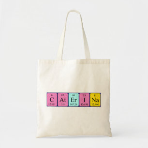 Caterina periodic table name tote bag