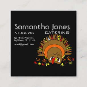 Catering Business Card with Cute Turkey