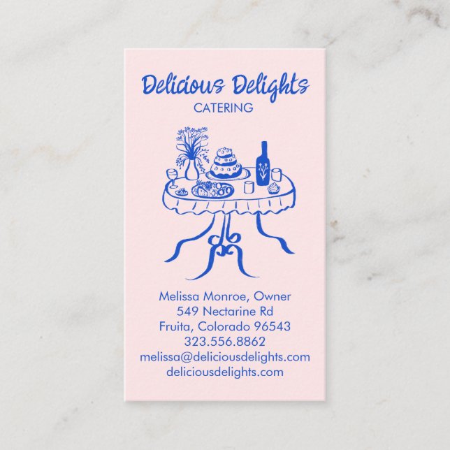 Catering Chef Event Planning Food Prep CUSTOM Business Card (Front)