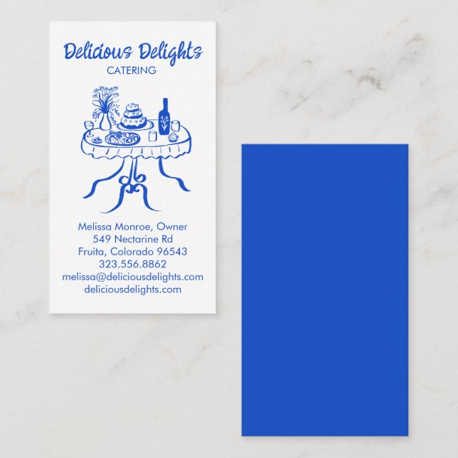 Catering Chef Event Planning Food Prep CUSTOM Business Card (Front/Back)