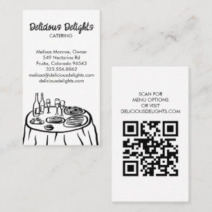 Catering Chef Event Planning Food Prep CUSTOM QR  Business Card