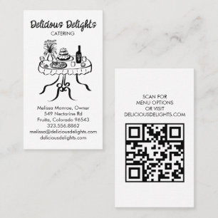 Catering Chef Event Planning Food Prep CUSTOM QR Business Card