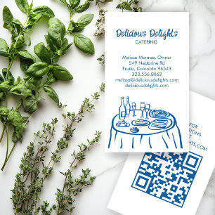 Catering Chef Event Planning Food Prep CUSTOM QR Business Card