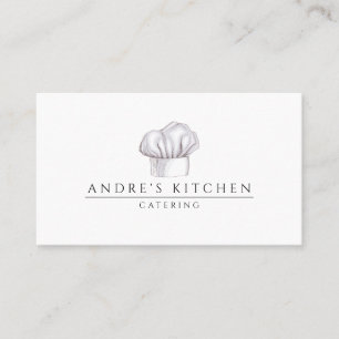 Catering Culinary Watercolor Chef's Hat Business Card