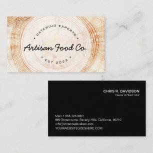 Catering Logo template wood grain business Card