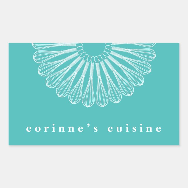 Catering Pastry Chef Whisk Logo Bakery Sticker (Front)