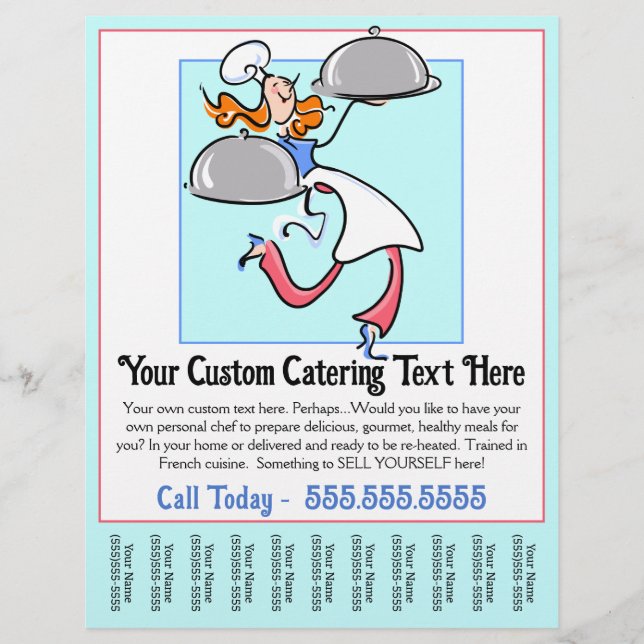 Catering Personal Chef Cook Tear Sheet Advertising (Front)