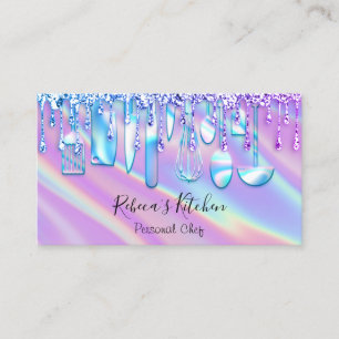 Catering Personal Chef Kitchen Holograph Knifes Business Card