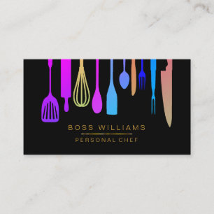 Catering Personal Chef Kitchen Utensils Business C Card