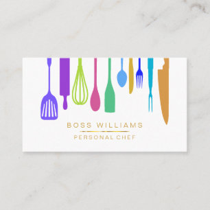 Catering Personal Chef Kitchen Utensils Pastry Business Card