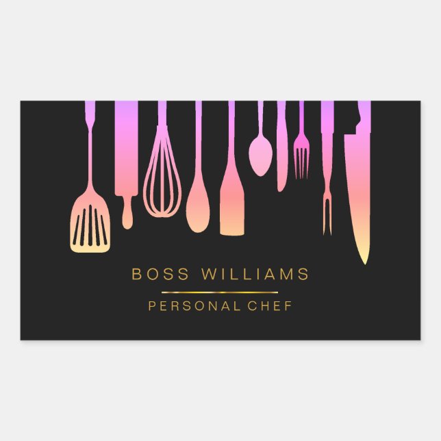 Catering Personal Chef Kitchen Utensils Sticker (Front)