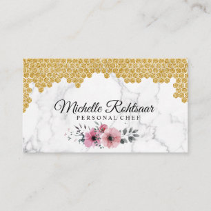 Catering Personal Chef Restaurant Drip Gold Business Card
