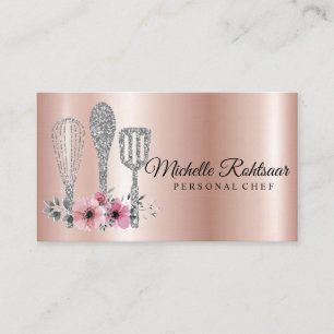 Catering Personal Chef Restaurant Drip Red Gold Business Card