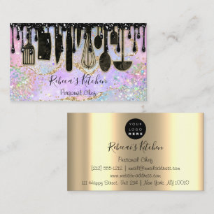 Catering Personal Chef Restaurant Holograph Drips Business Card
