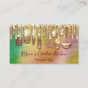 Catering Personal Chef Restaurant QR Code Drips Business Card