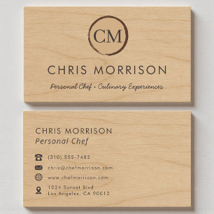 Catering Restaurant Personal Chef Rustic Wood Business Card