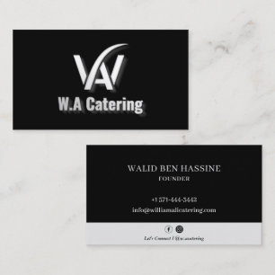 Catering Restaurant Professional Logo Black  Business Card