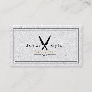 Catering Retro Stone White Chef  Knife Crossed Business Card