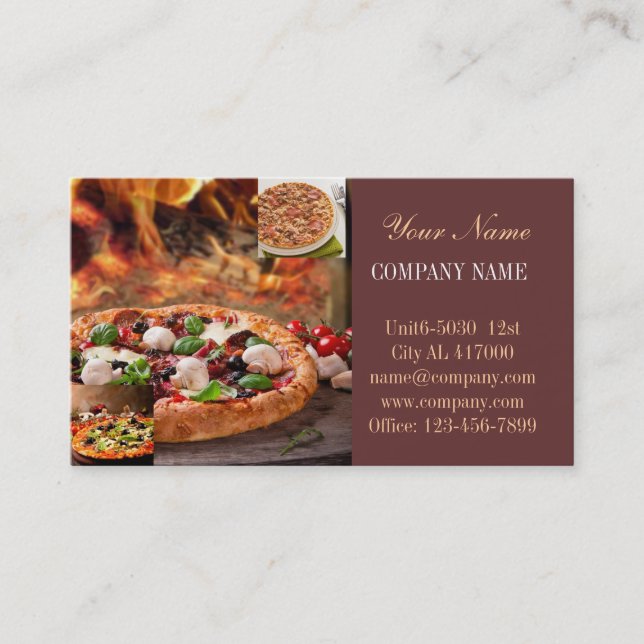 catering service deli shop Italian Food pizza Business Card (Front)