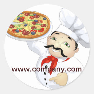 catering service deli shop Italian Food pizza Classic Round Sticker