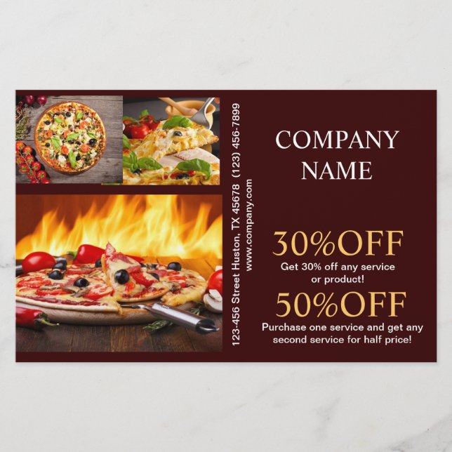 catering service deli shop Italian Food pizza Flyer (Front)