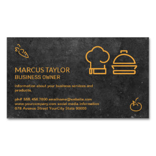 Catering Service   Food Industry   Chef Magnetic Business Card
