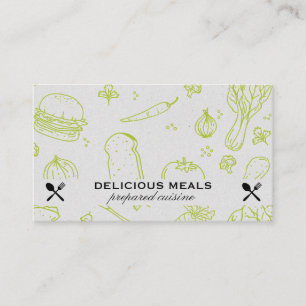 Catering Service   Food Pattern Business Card