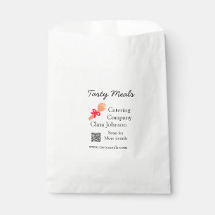 Catering services add name QR code website bakery Favour Bag