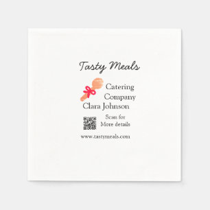 Catering services add name QR code website bakery  Napkin