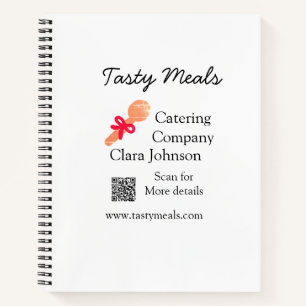 Catering services add name QR code website bakery Notebook