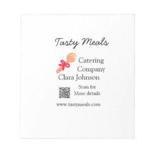 Catering services add name QR code website bakery Notepad