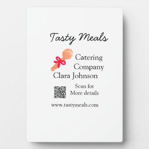 Catering services add name QR code website bakery  Plaque