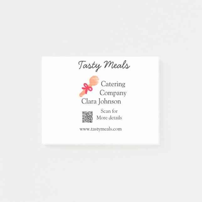 Catering services add name QR code website bakery  Post-it Notes (Front)