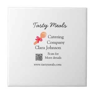 Catering services add name QR code website bakery  Tile