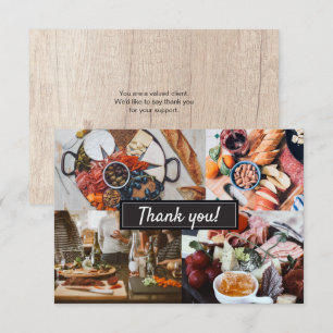 Catering Wood grain photo collage modern Thank you