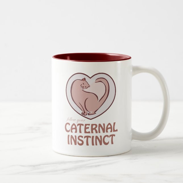 Caternal Instinct Two-Tone Coffee Mug (Right)
